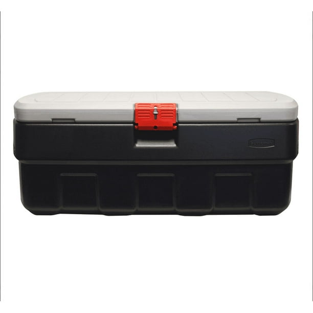 Rubbermaid 48 Gallon Black Action Packer Lockable Storage Box Tote Single
