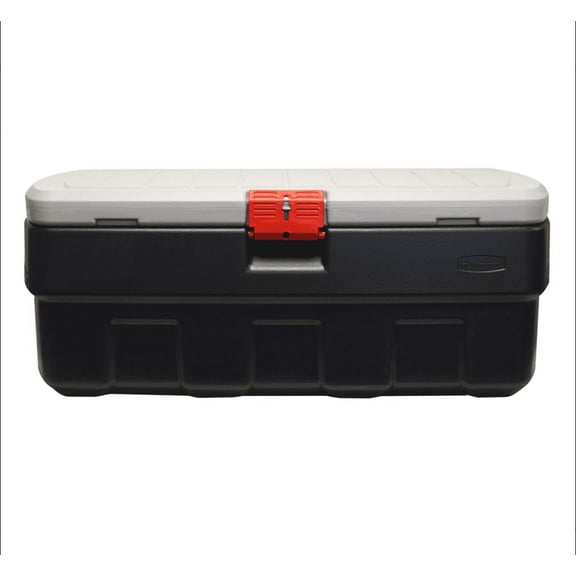 Rubbermaid 48 Gallon Black Action Packer Lockable Storage Box Tote, Single