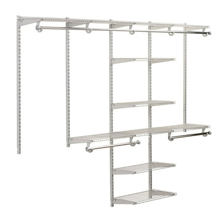 RubberMaid - Titanium Space Add-On Shelving and Hanging Clothes Kit