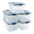 thumbnail image 1 of Rubbermaid 5 Pack Roughneck Clear Stackable Storage Containers, 50 Quart, 1 of 12