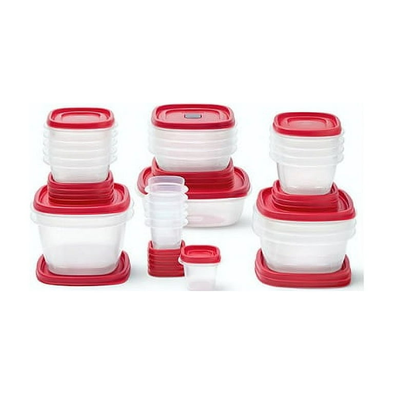 Rubbermaid EasyFindLids 24 Piece Food Storage Containers Variety Set, Red 