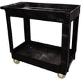 thumbnail image 1 of Rubbermaid 500 Lb Capacity, 16" Wide x 34" Long x 31-1/4" High Standard Utility Cart Plastic, Black, 2 Shelves, 1 of 1
