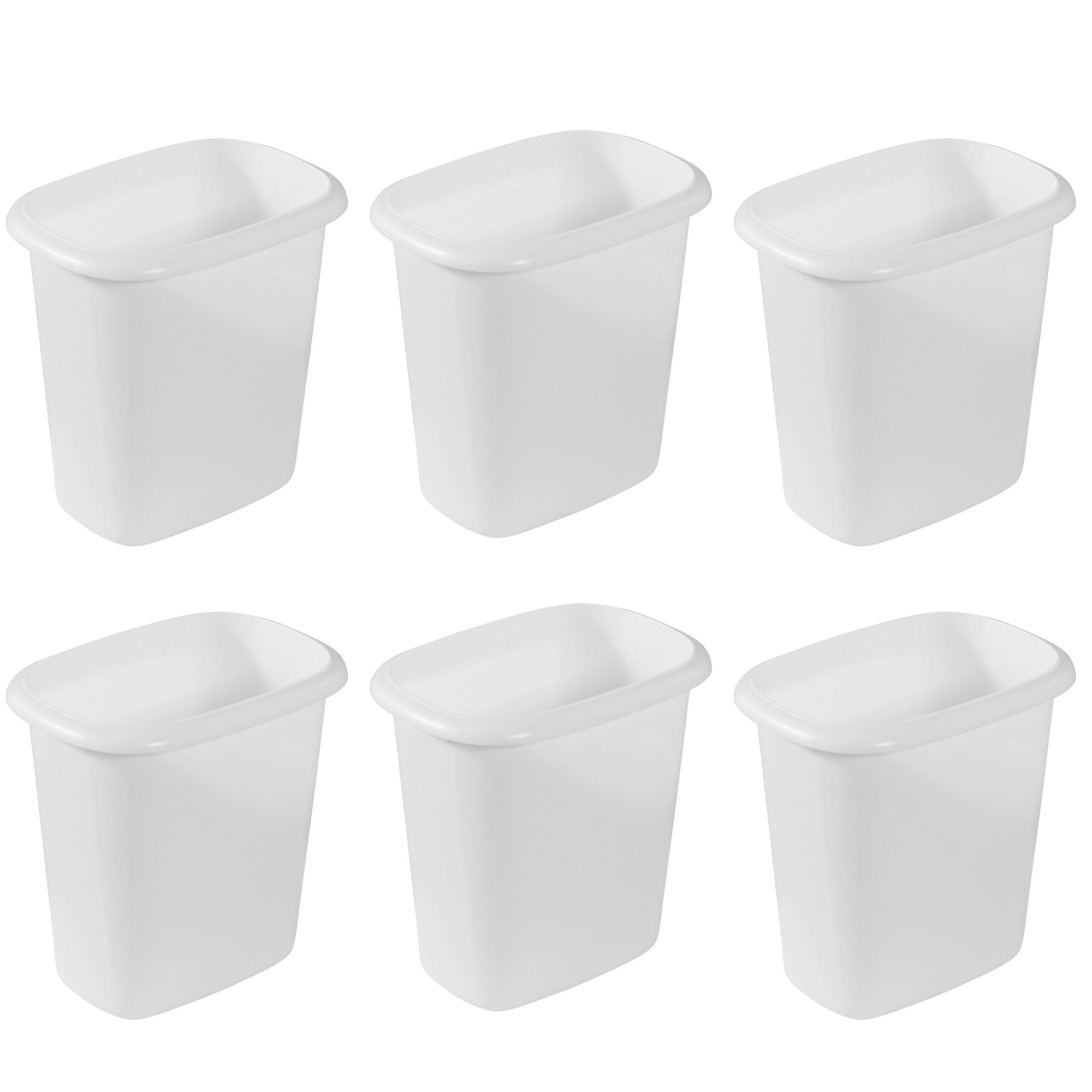 Rubbermaid 6 Quart Bedroom, Bathroom, and Office Trash Can (6 Pack)