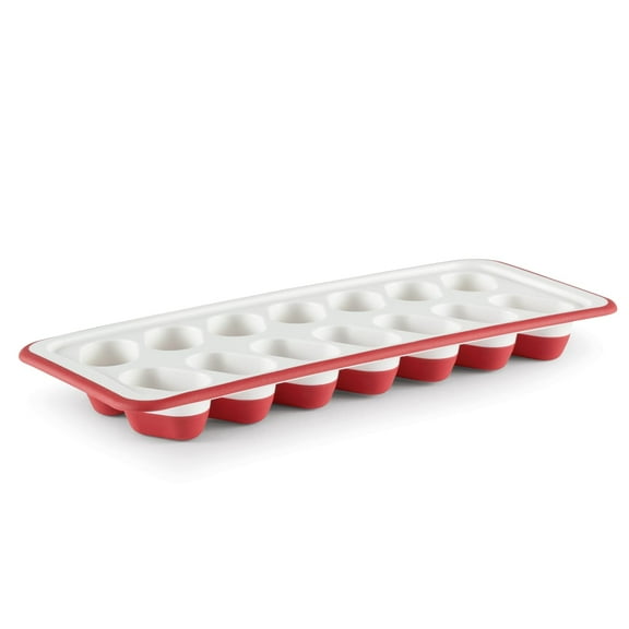 Rubbermaid 6013371 Plastic & Silicone Ice Tray, Red & White