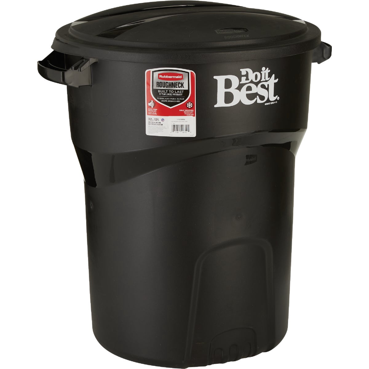 Rubbermaid Garbage Can Indoor Trash Bin With Handles - 30 Gal, Black