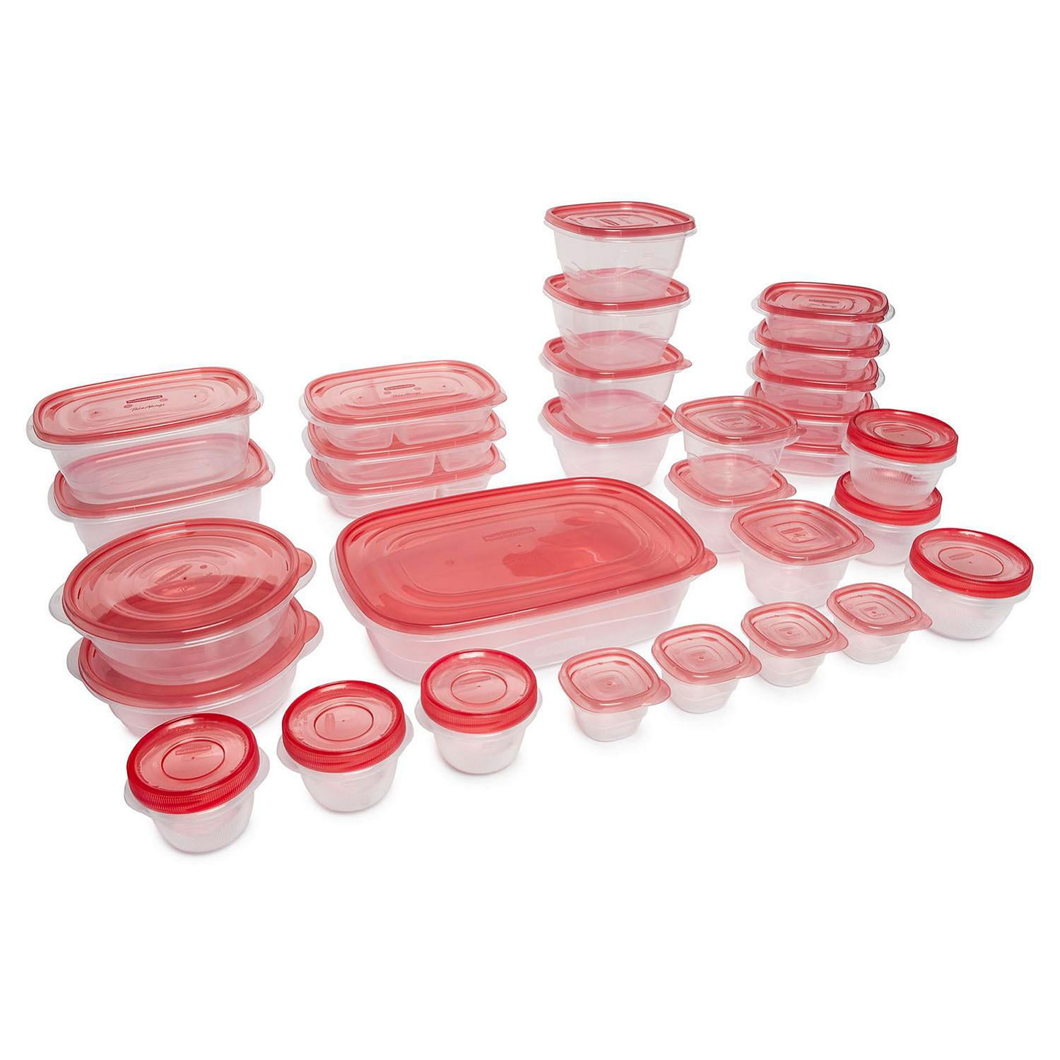 Rubbermaid TakeAlongs Food Storage Containers, 52 Pieces, Ruby Red