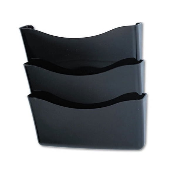 Rubbermaid 65974Ros Unbreakable Three Pocket Wall File Set Letter in Smoke Color