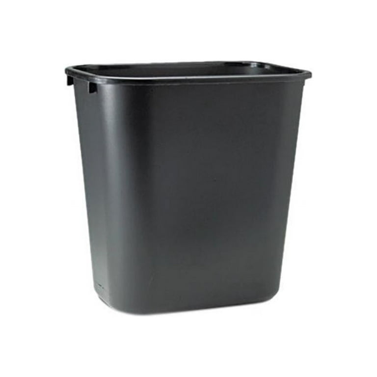 Rubbermaid 28 Quart Black Plastic Wastebasket