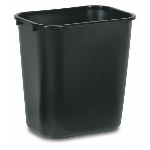 Rubbermaid 7 gal Rectangular Wastebasket, Plastic, Black - FG295600BLA
