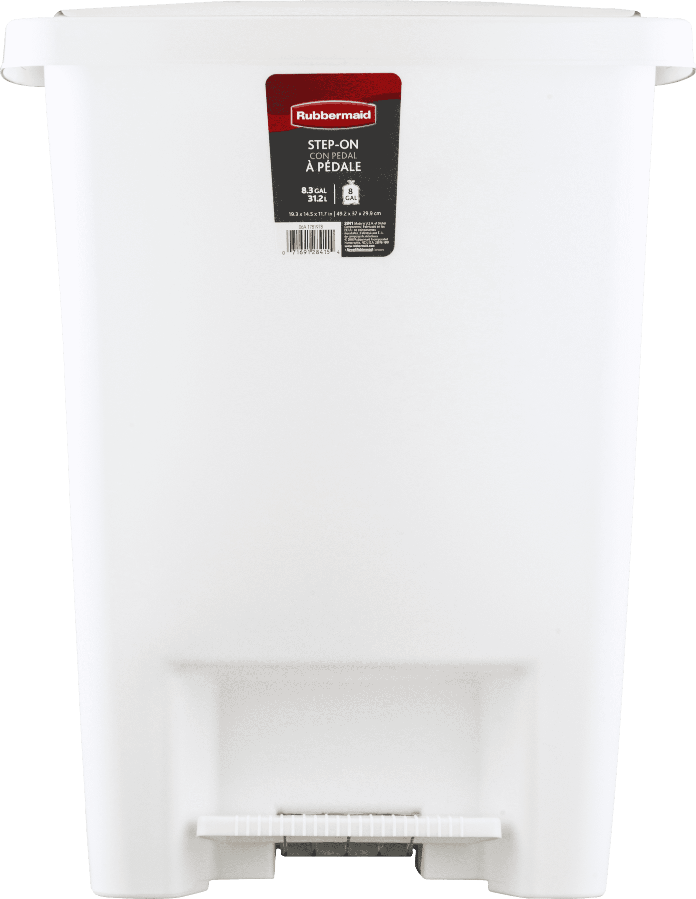  Rubbermaid Step On Lid Slim Plastic Trash Can for Home,  Kitchen, and Laundry Room Garbage, 11.3 Gallon, White : Home & Kitchen