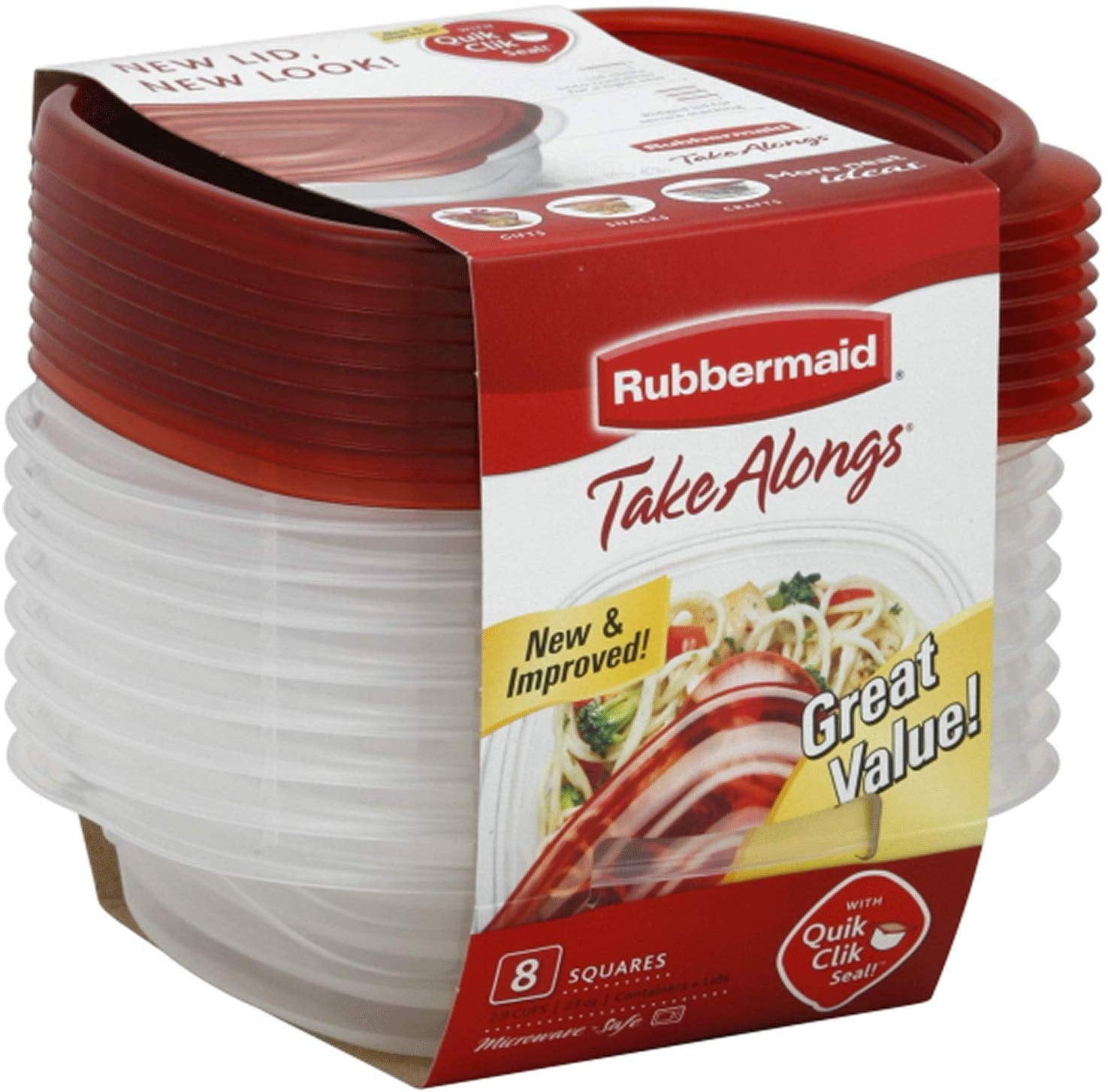 Rubbermaid® Flex and Seal Food Storage Container - Clear/Red, 1.1 gal -  Fry's Food Stores