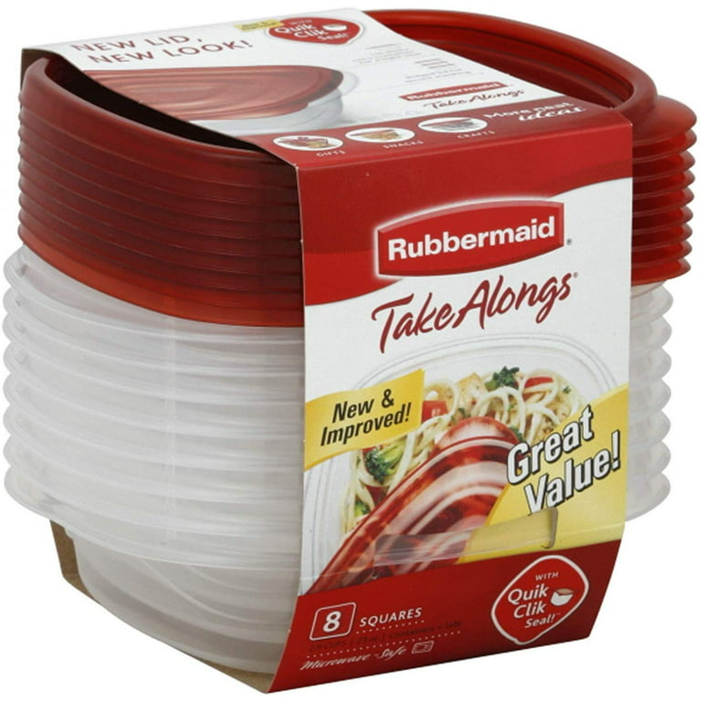 Rubbermaid® Take Alongs Square Holiday Food Storage Containers -  Clear/Brown, 4 pk - Kroger
