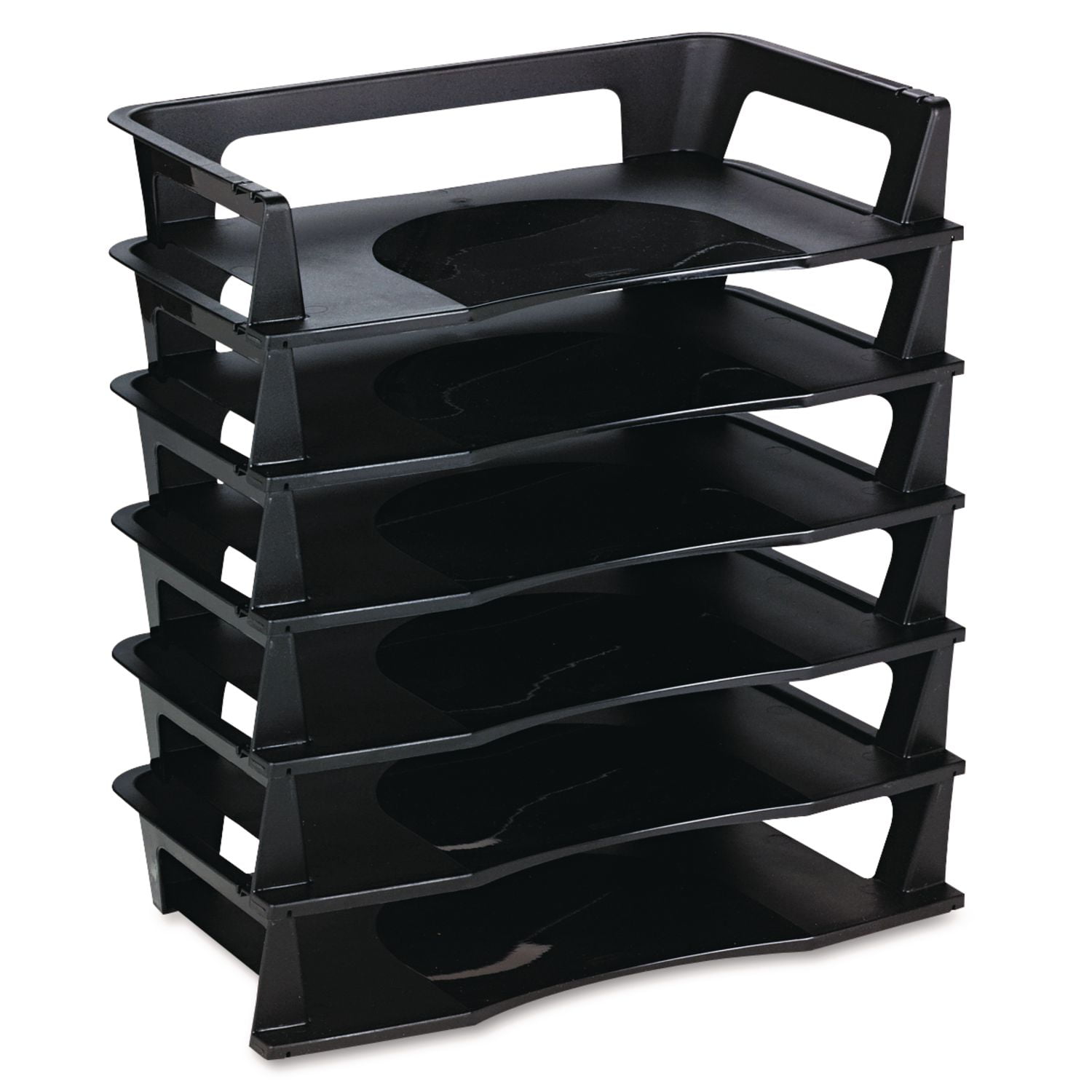 Rubbermaid Regeneration Stackable Letter Tray, 6-Tier, Plastic