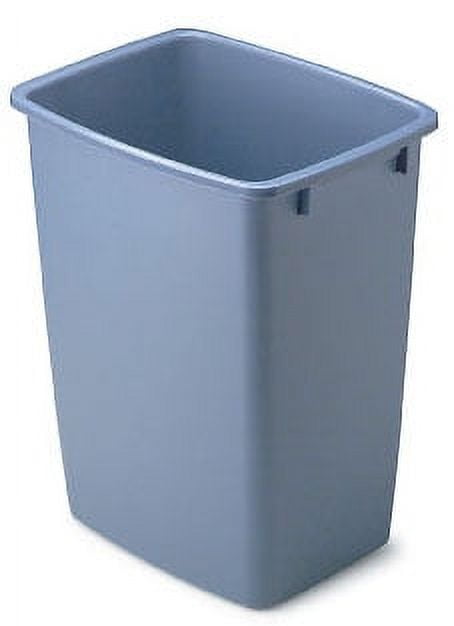 Rubbermaid 13-Gallons Gunmetal Blue Plastic Kitchen Trash Can with Lid at