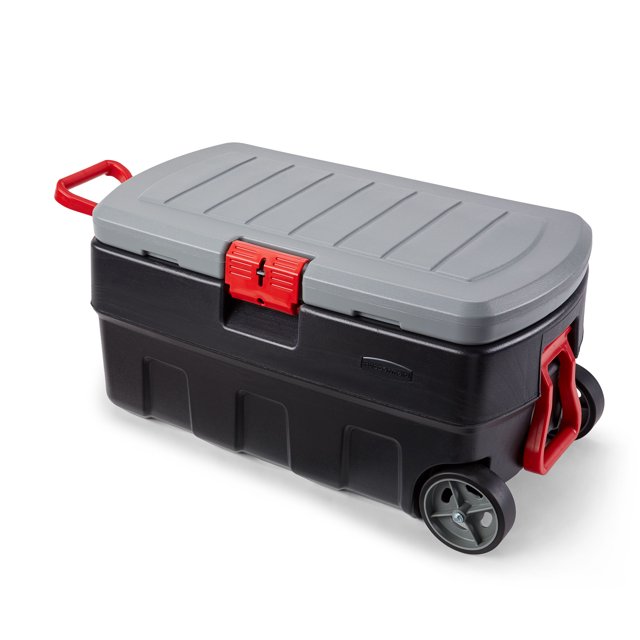 Rubbermaid ActionPacker 35 Gal Wheeled Heavy Duty Plastic Storage Tote