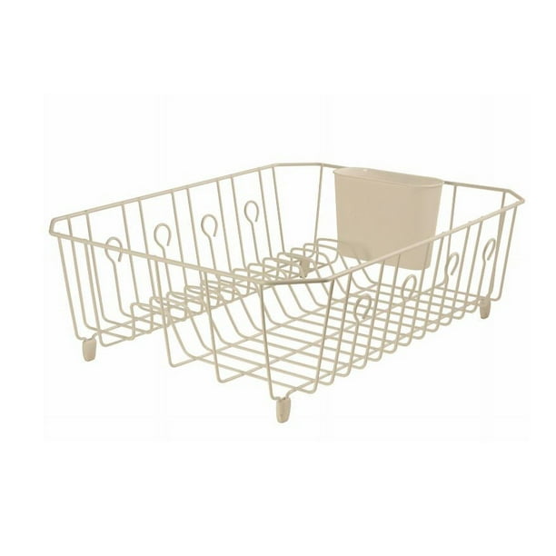 Rubbermaid AntiMicrobial In Sink Dish Drainer Bisque Large FG6032ARBISQU Walmart Business Supplies