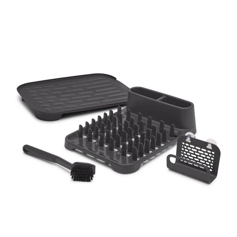 4-piece+Rubbermaid+Antimicrobial+Sink+Dish+Rack+Drainer+Set+-black