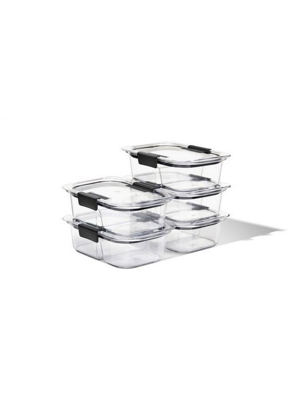 Rubbermaid Brilliance 10 Piece 2 Compartment Meal Prep Food Storage Containers, 2.85 Cup