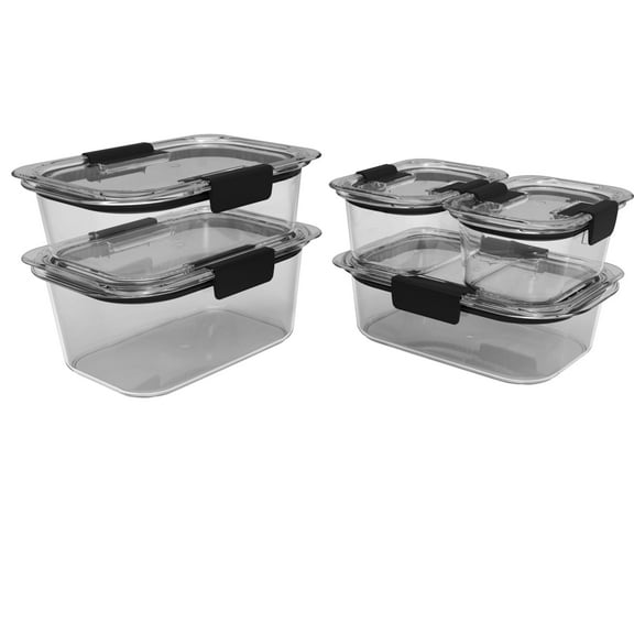 Rubbermaid Brilliance Food Storage Container Set, 10 Piece, Clear