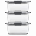 thumbnail image 1 of Rubbermaid Brilliance 3-Pack Glass Food Storage Containers, 4.7-Cup, Leak Proof, BPA Free, 1 of 3
