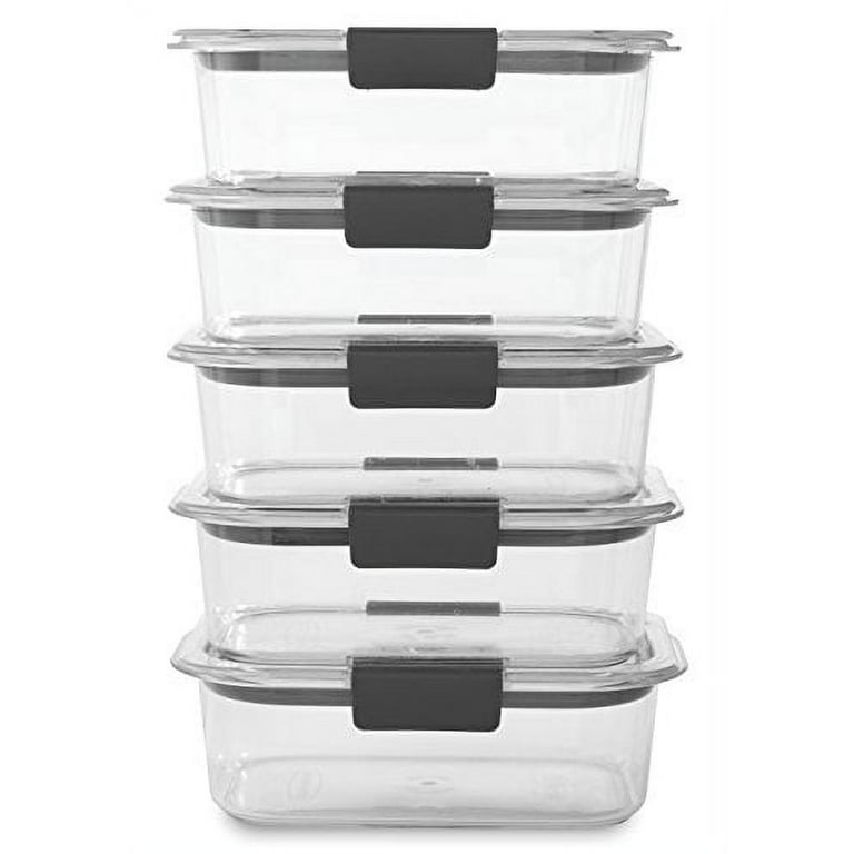 Rubbermaid Brilliance BPA Free Food Storage Containers with Lids, Airtight,  for Lunch, Meal Prep, and Leftovers, Set of 5 (3.2 Cup) 
