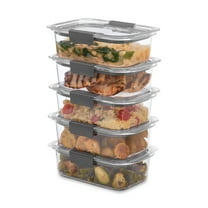 Rubbermaid Brilliance Food Storage Container, BPA-free Plastic, Medium, 3.2 Cup, 5-Pack