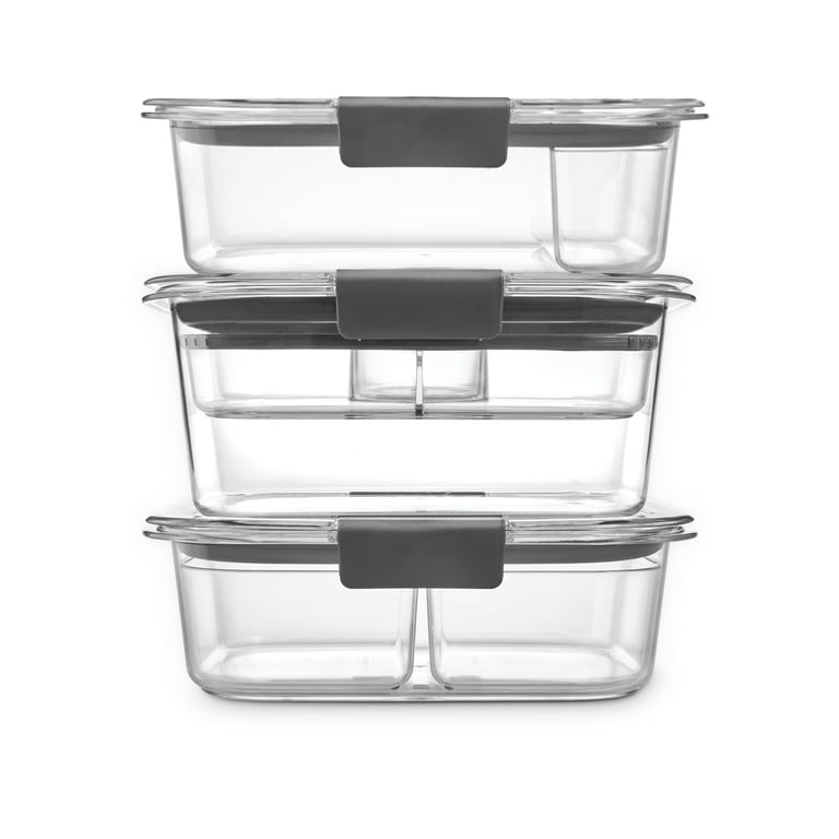 Rubbermaid Brilliance Food Storage Containers, 3.2 Cup 5 Pack, Leak-Proof,  BPA Free, Clear Tritan Plastic
