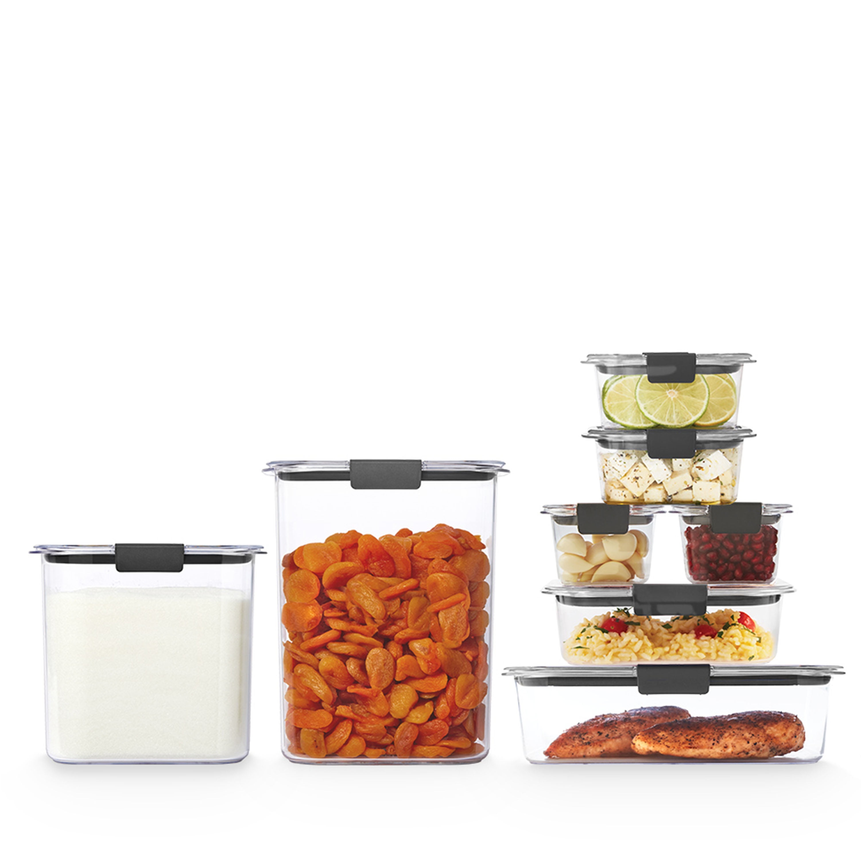 Rubbermaid Brilliance LeakProof Food & Pantry Storage Containers, 16