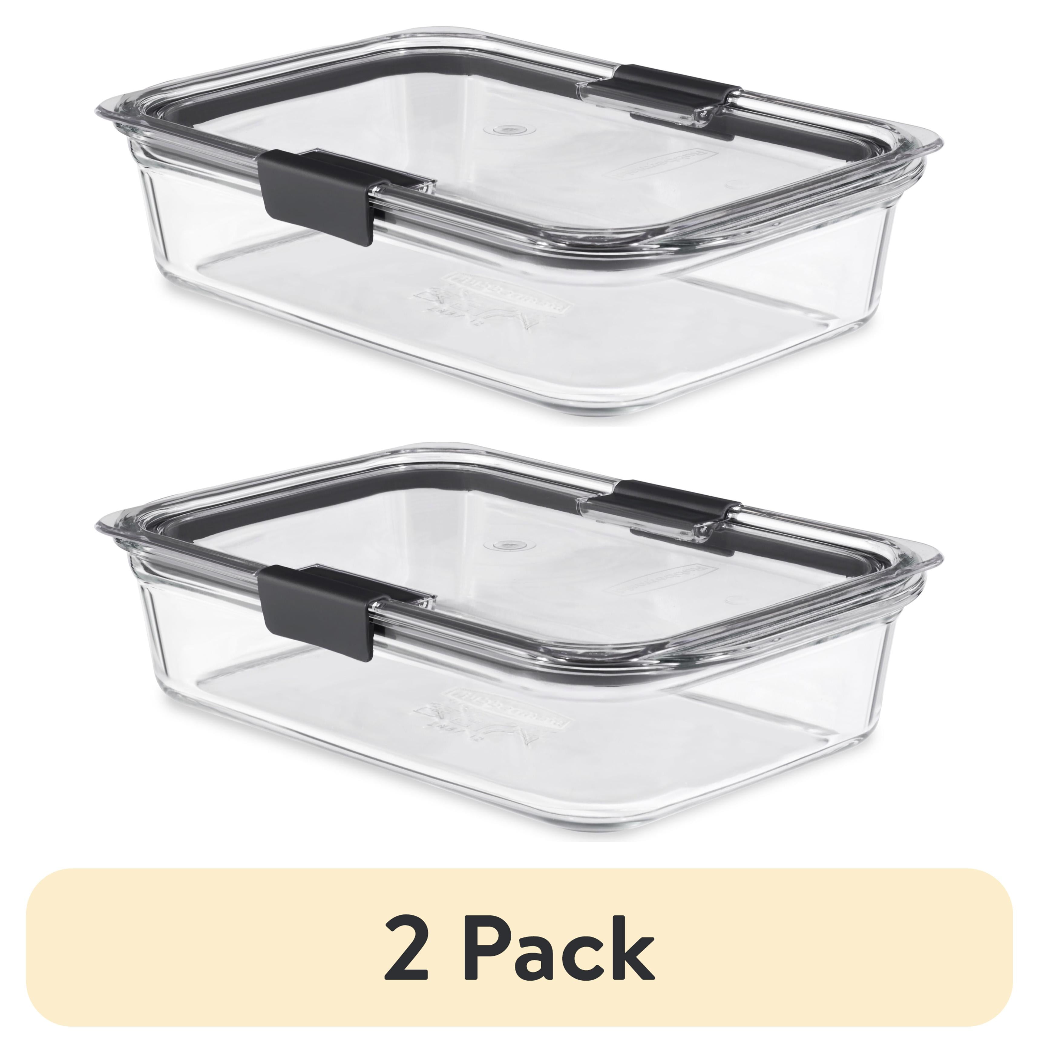 (2 pack) Rubbermaid Brilliance Glass Food Storage Container with Lid, BPA Free and Leak Proof, 8-Cup - Walmart.com