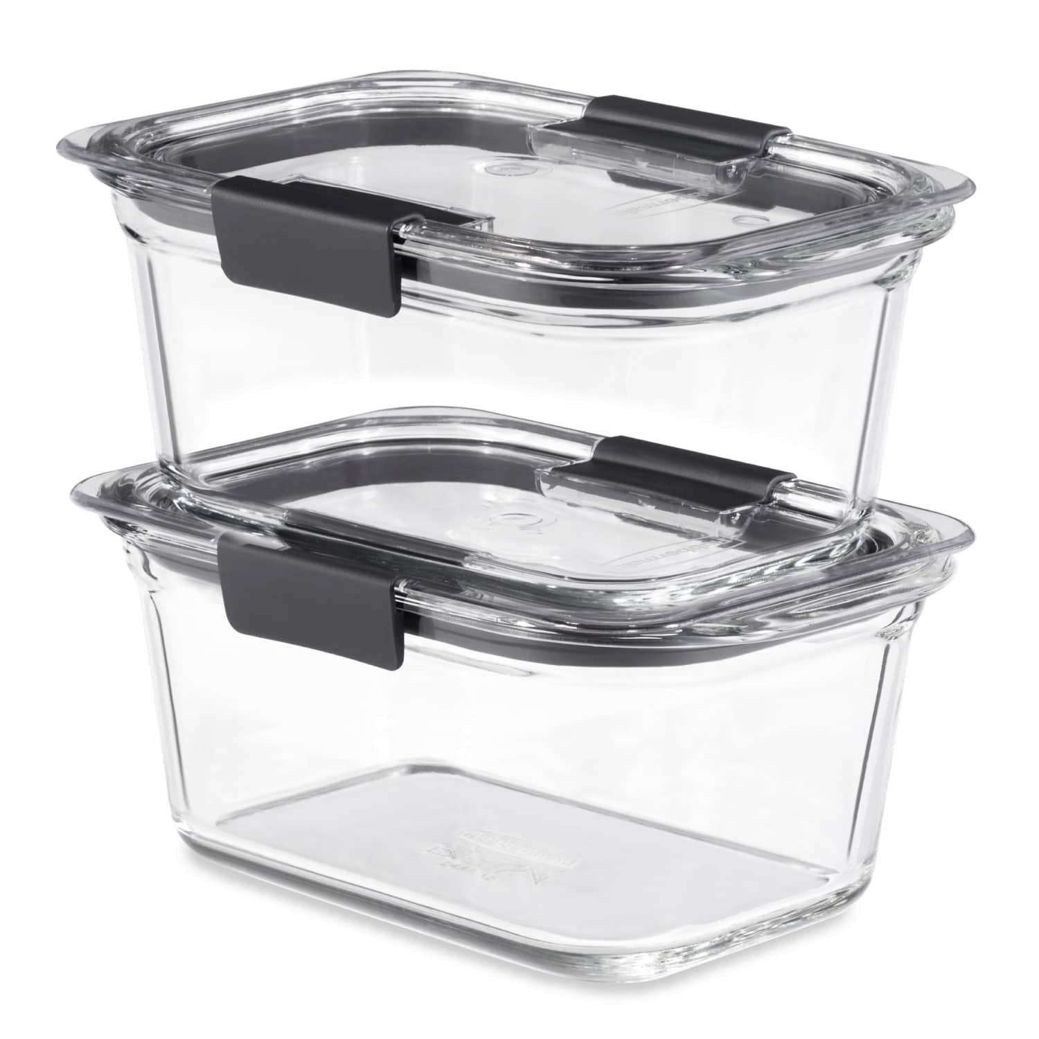 Rubbermaid Brilliance Glass Food Storage Containers, 2-Pack with