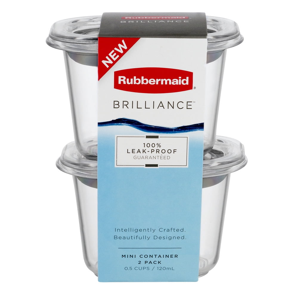 Rubbermaid Brilliance Food Storage Container, Mini, 0.5 Cup, Clear