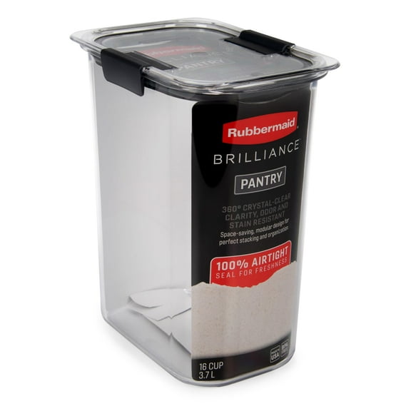 Rubbermaid Brilliance Pantry Food Storage Container, 16 Cup, Clear