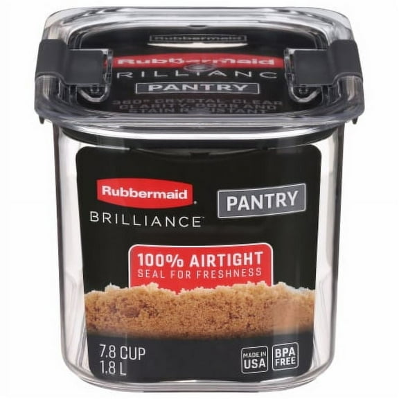 Rubbermaid Brilliance Pantry Organization Brown Sugar Container - Clear - 1 liter