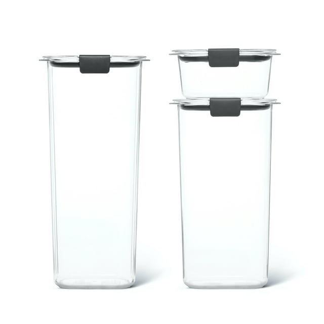 Rubbermaid Brilliance Pantry Set of 3 Food Storage Canisters with Latching Lids