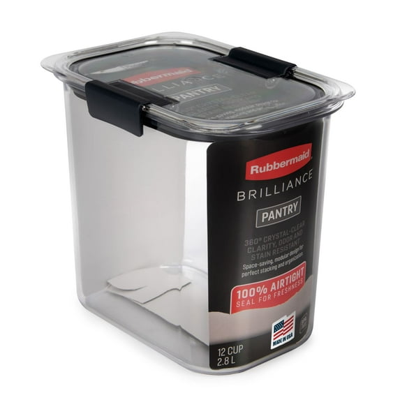 Rubbermaid Brilliance Pantry Airtight Food Storage Container, 12-Cup
