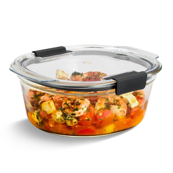 Rubbermaid Brilliance Glass Round Leak-Proof 6.1-Cup Food Storage Container