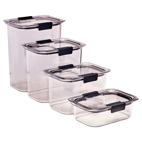 Rubbermaid Brilliance Tritan Airtight Pantry Food Storage 8-Pc Set, 2.8 Qt, Dishwasher Safe