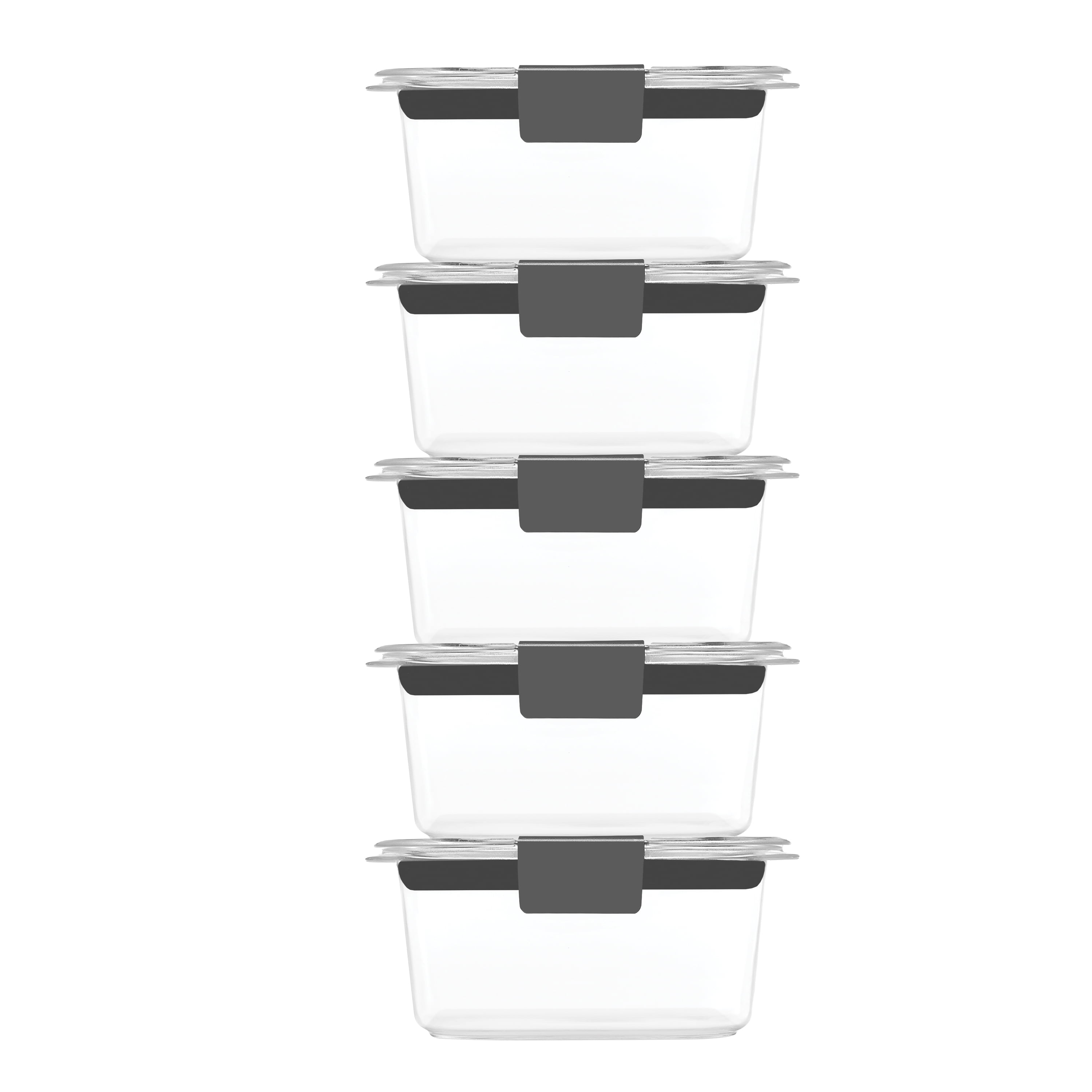 Premius Air-Tight Plastic Food Storage Container, Black-Clear, 1.3