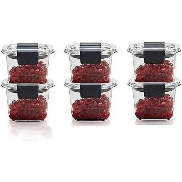 Rubbermaid Brilliance bundle Food Storage Container, Mini, 0.5 Cup set of 6 containers and 6