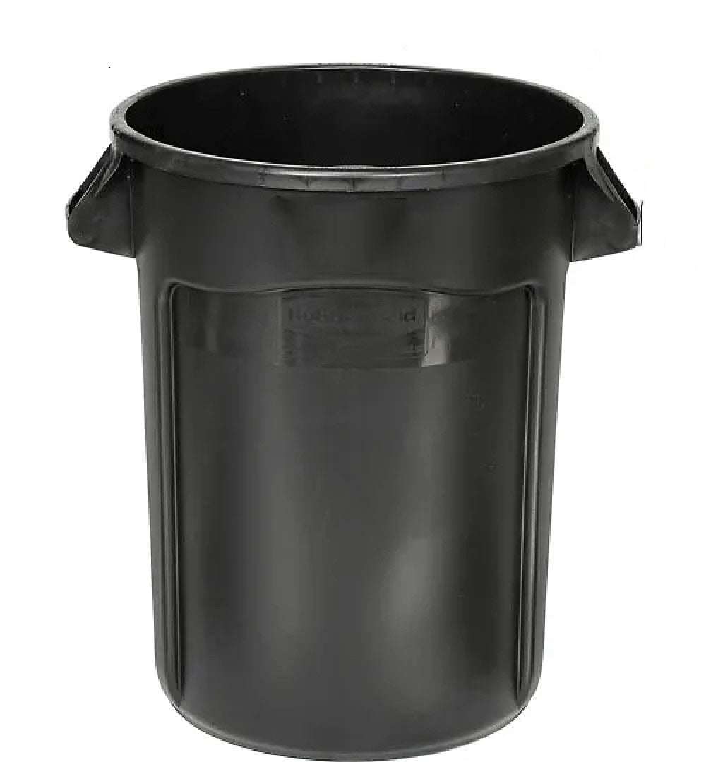 Rubbermaid Brute 32 Gallon Venting Channels Trash Container, Black ...