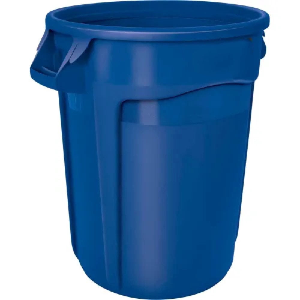 Rubbermaid Brute 32 Gallon Venting Channels Trash Container, Blue ...