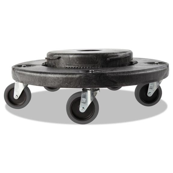 Rubbermaid Brute Quiet Dolly, 250 Lb Capacity, 18.25 Dia. X 6.63h, Black