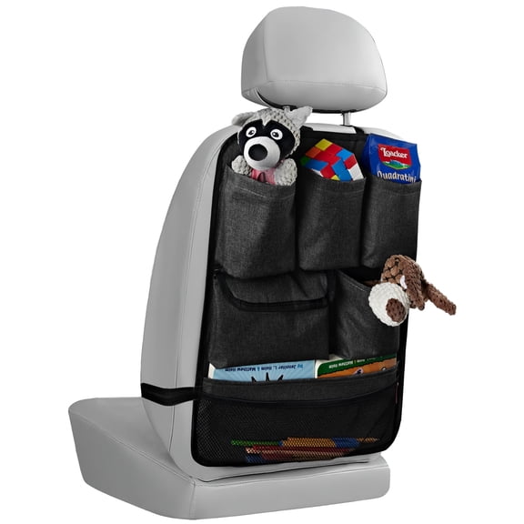 Rubbermaid Car Backseat Storage Bag,Seat Back Organizer,Multifunctional Kick Mat,Backseat Protector Cover Pad,Large Capacity Seat Back Storage Hanging Bag 25MP53