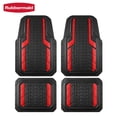 thumbnail image 1 of Rubbermaid Car Floor Mats, Heavy Duty Rubber Car Floor Mats Set，Injection Molded Aluminum Film All Weather Floor Mat, Waterproof Universal Trim-to-Fit Automotive SUV Sedan Van,Red, 1 of 9