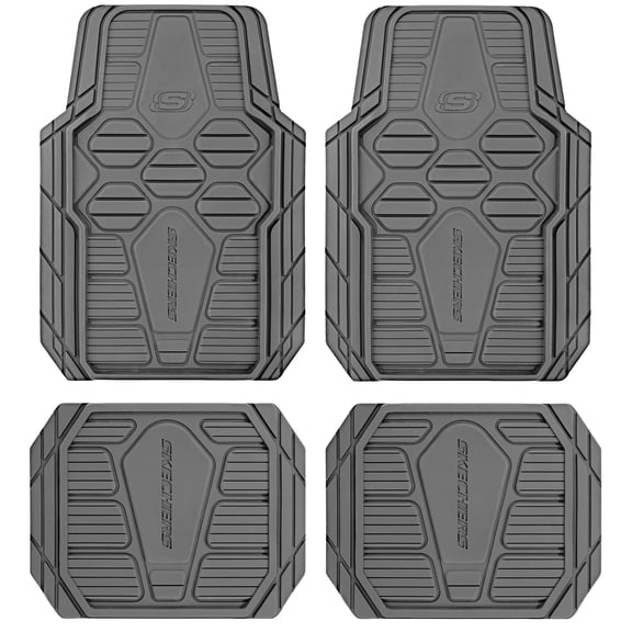 Rubbermaid Car Floor Mats, Light-Duty Rubber Floor Mats,All-Weather Automotive Floor Mats, Easy-Clean Front and Rear Interior Protection for Cars Trucks SUV,4-Piece Black