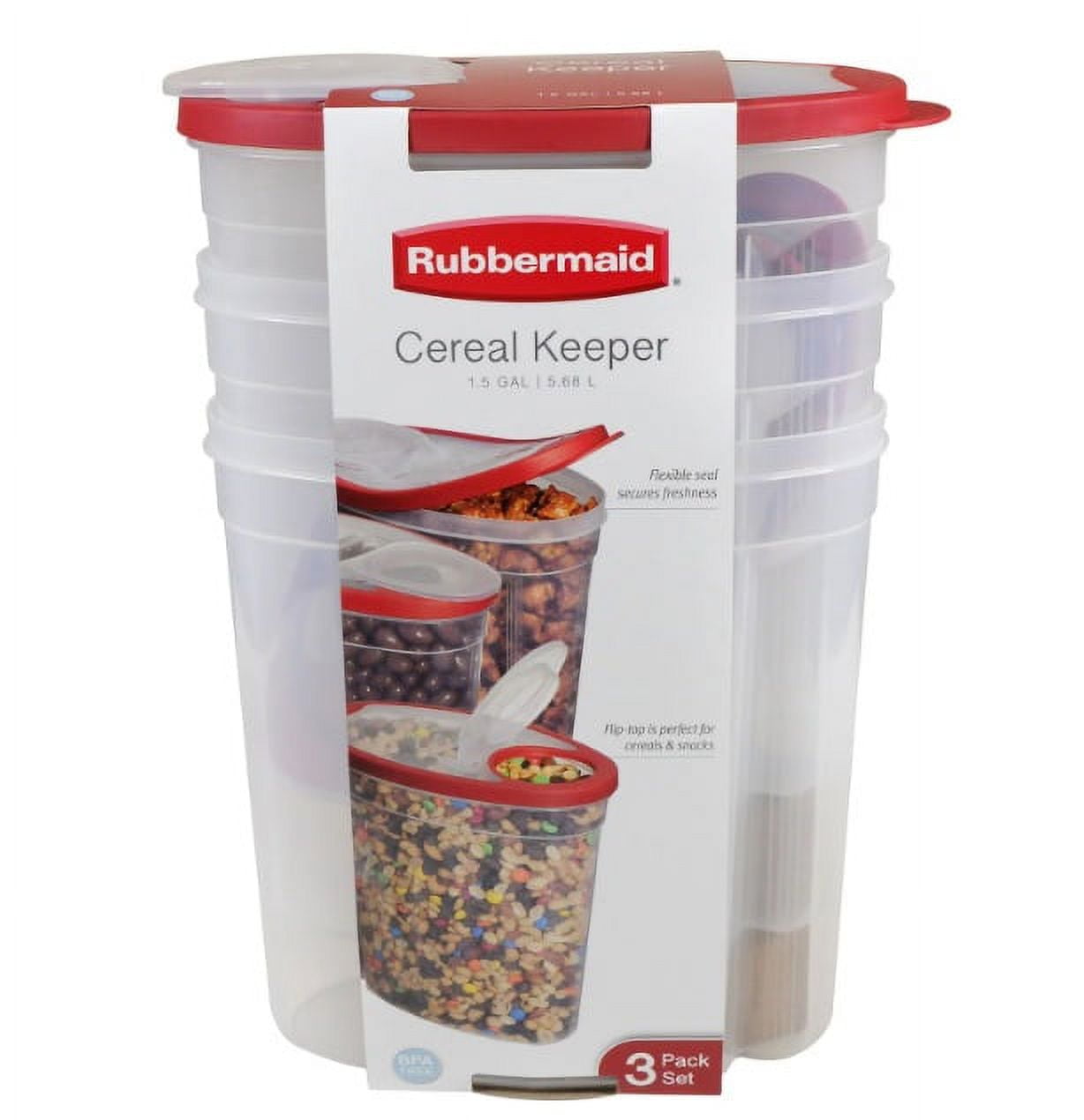 Rubbermaid Cereal Keepers (3 Pack) - Assorted Colors 