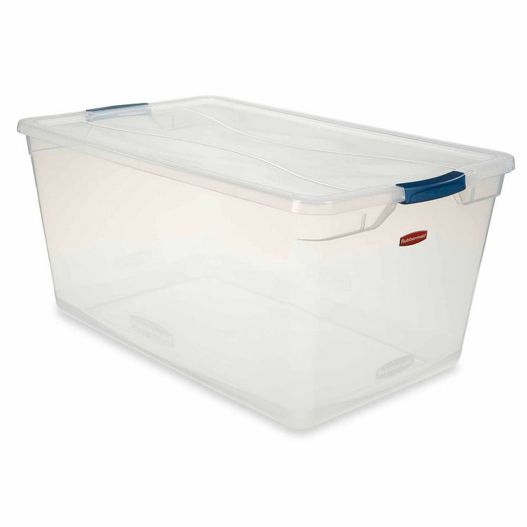 Rubbermaid Cleverstore 95 Quart Clear Plastic Storage Container