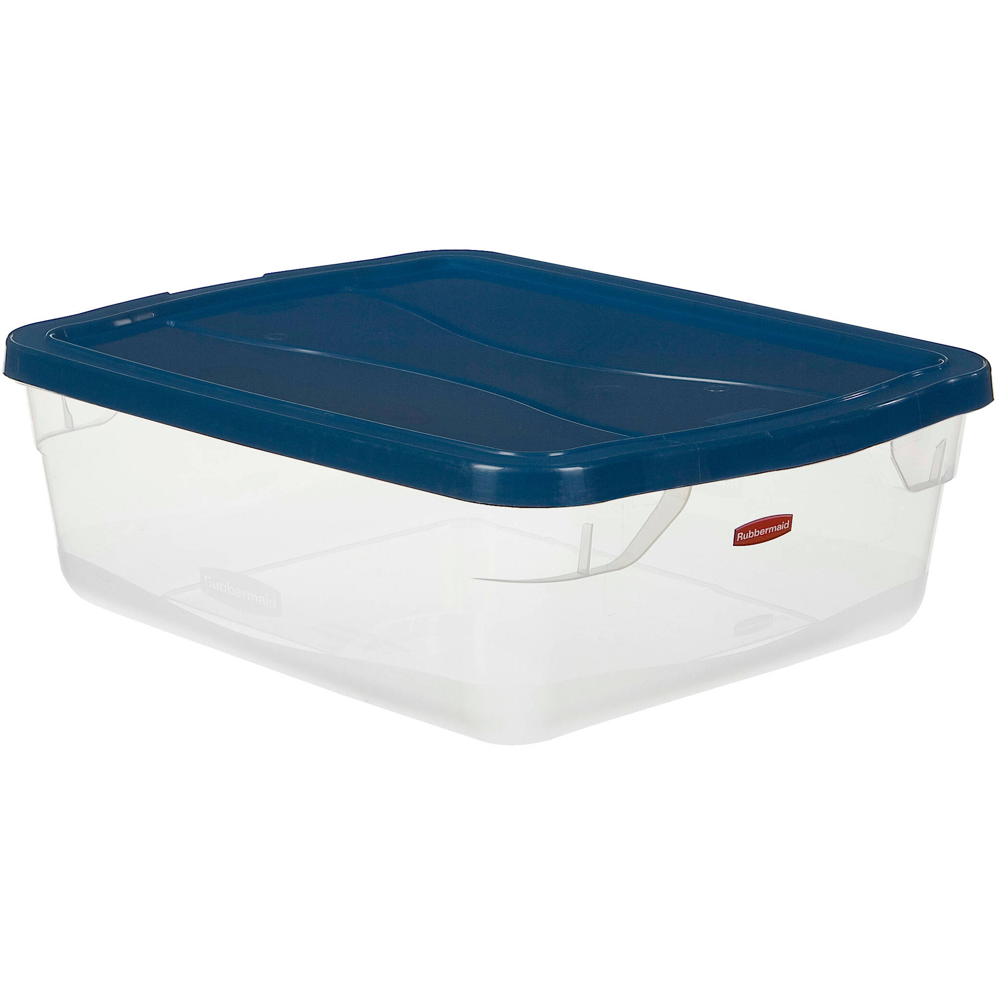 Rubbermaid Clever Store Clears Storage Container, 15 qt, Clear with Blue Lid - image 1 of 2