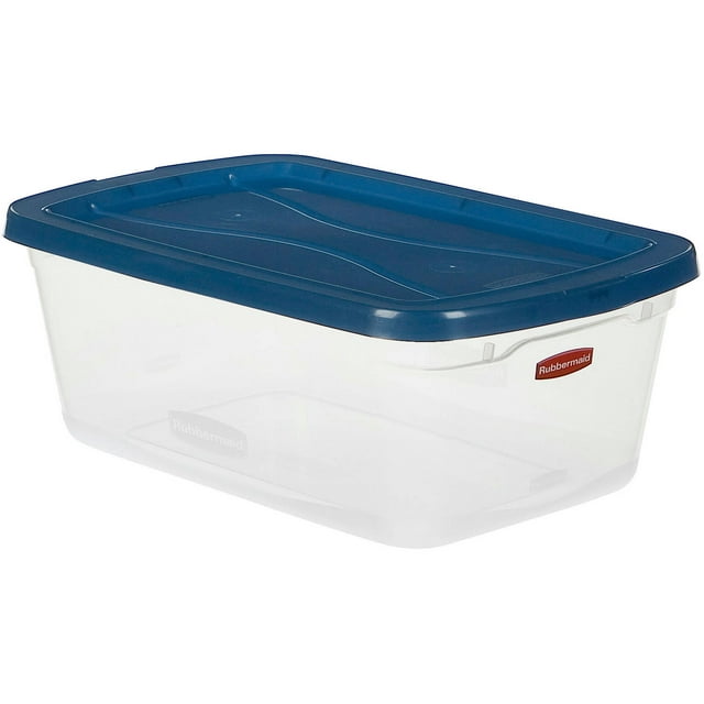 Rubbermaid Clever Store Clears Storage Container, 6.5 qt, 10-Pack, Clear with Blue Lid