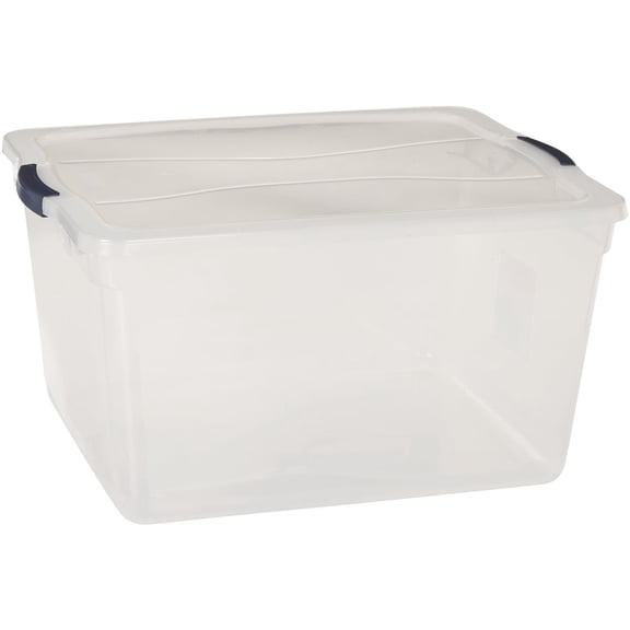 Rubbermaid Clever Store Latching Storage Tote Container - Stackable - 71 Qt, Clear — Home & Garage Storage, Stackable Design